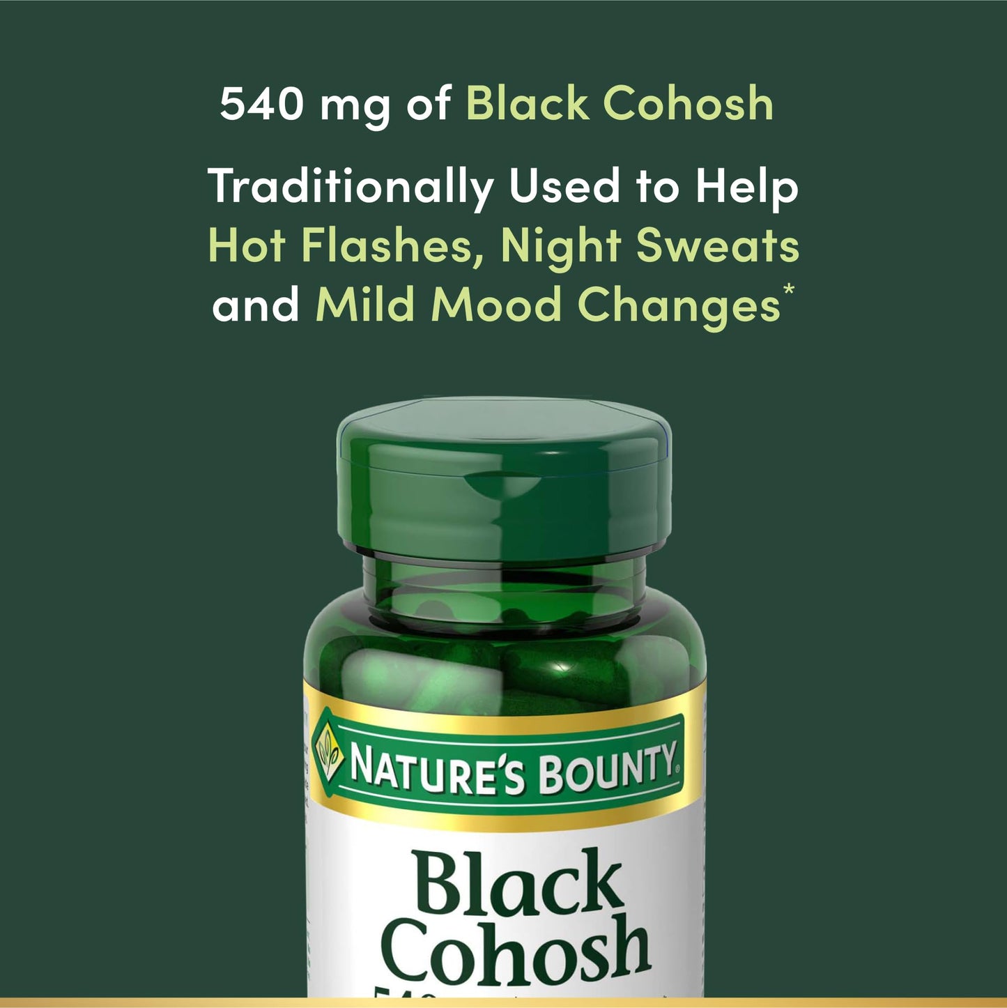 Bottle of Nature's Bounty Black Cohosh 100 Capsules
