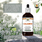Organic Calamus dried root glycerite liquid extract close up product label
