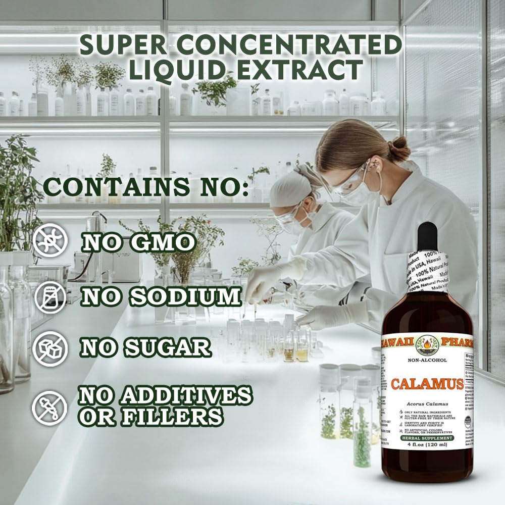 Hawaii Pharm Calamus root extract bottle showing secure packaging and seal