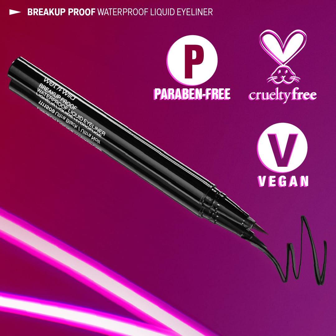 Professional makeup look using Wet n Wild Breakup Proof eyeliner