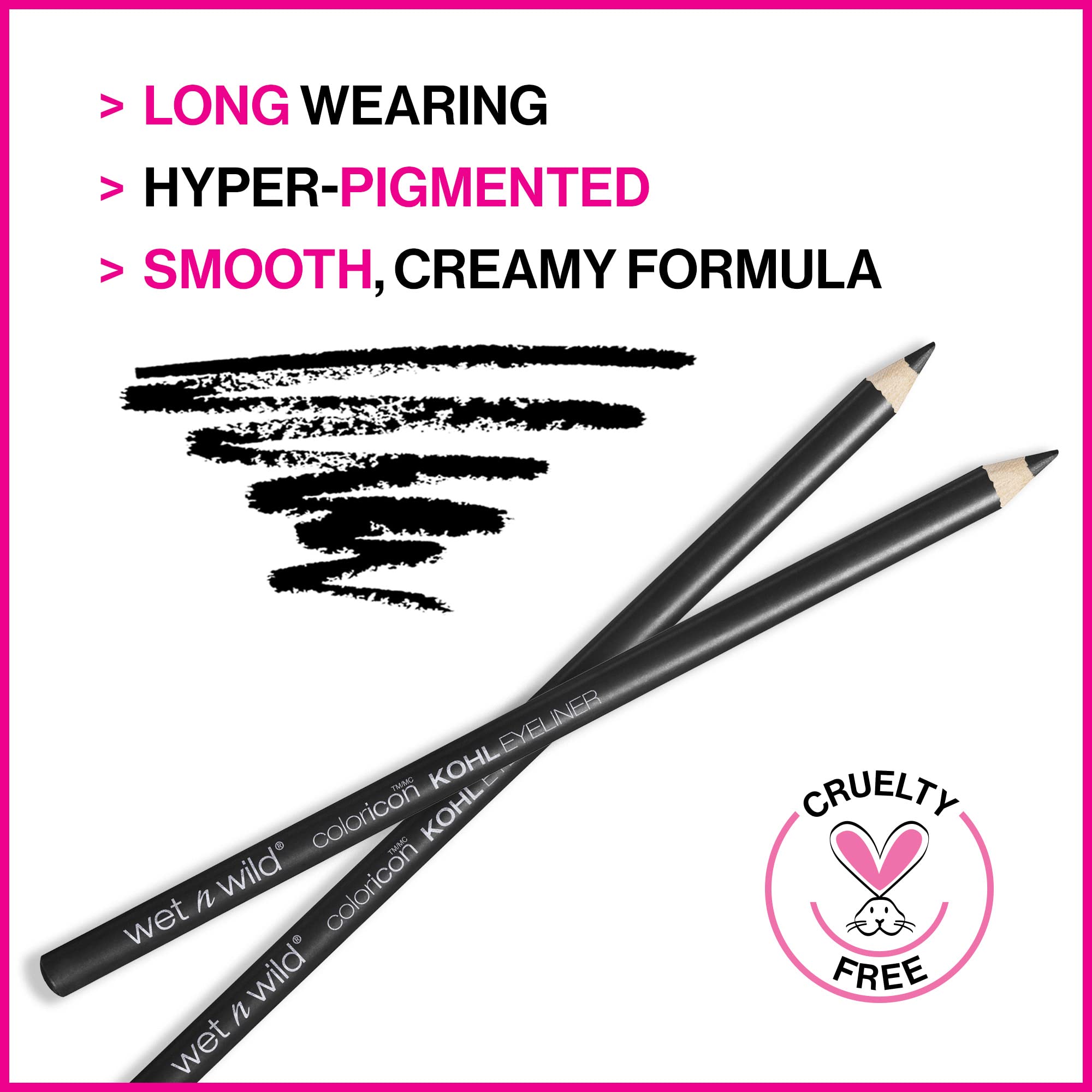 Swatch of Wet N Wild Baby's Got Black eyeliner on skin