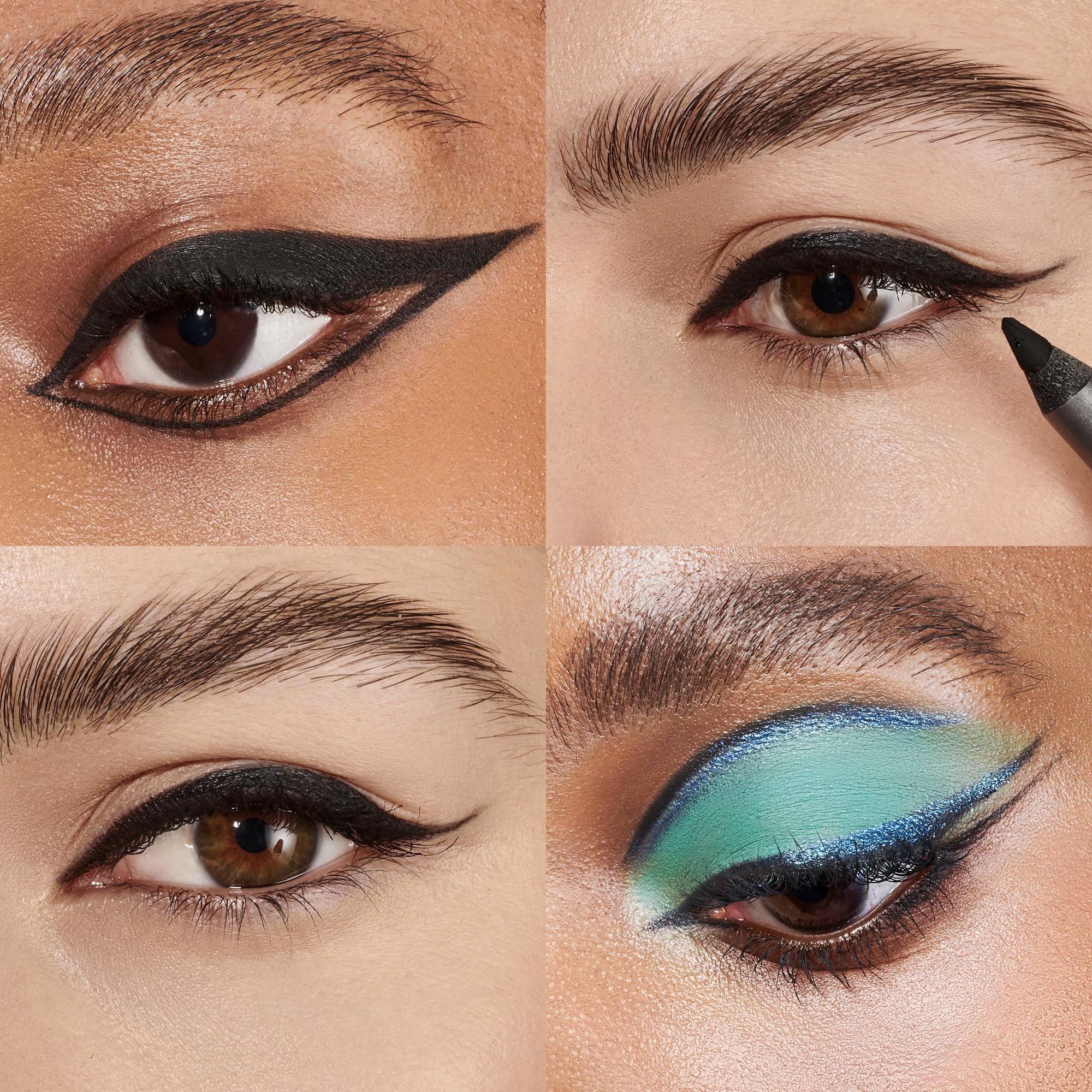 Wonderskin deep black eyeliner pencil texture and pigment swatch