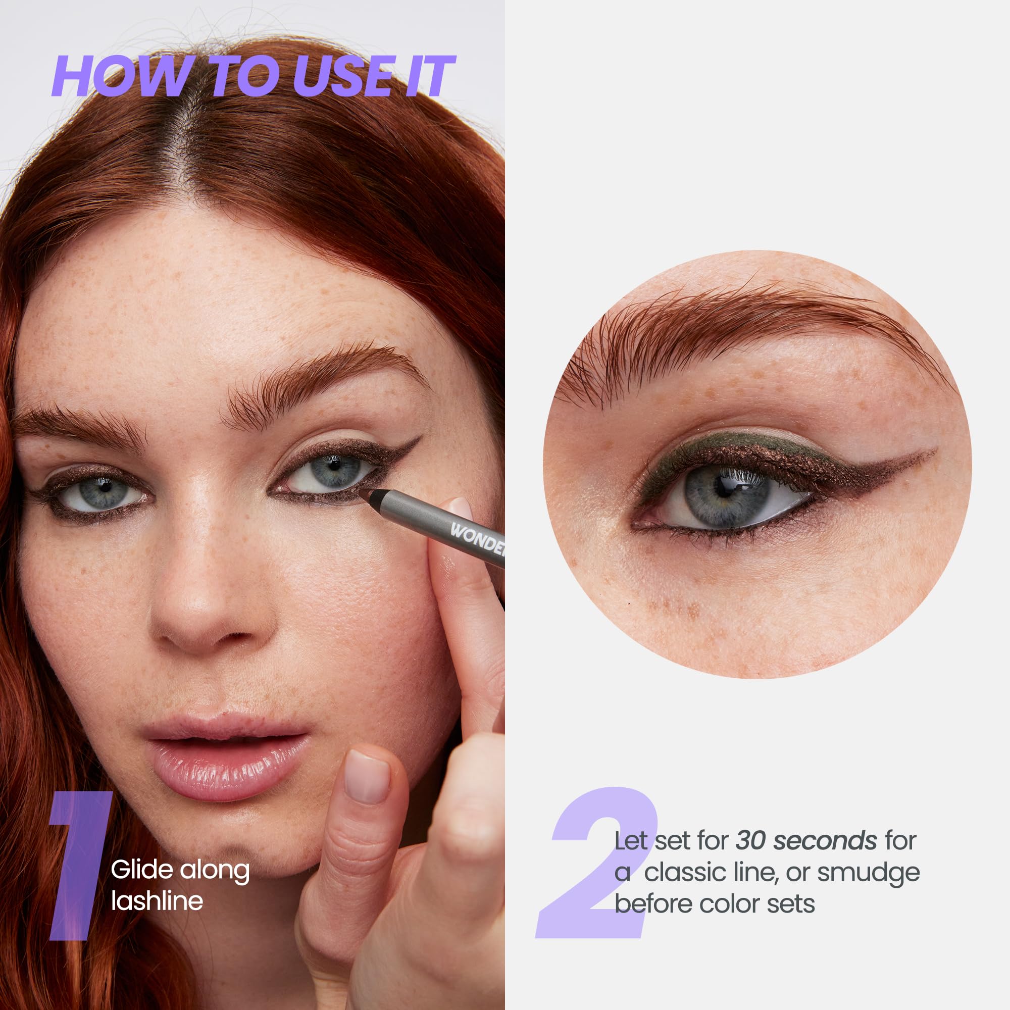 Close up of Wonderskin 1440 eyeliner packaging and branding