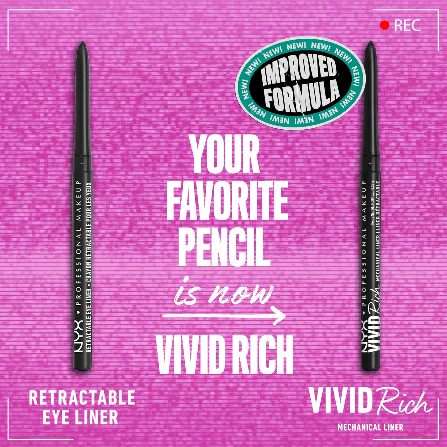 NYX retractable black eyeliner pencil packaging