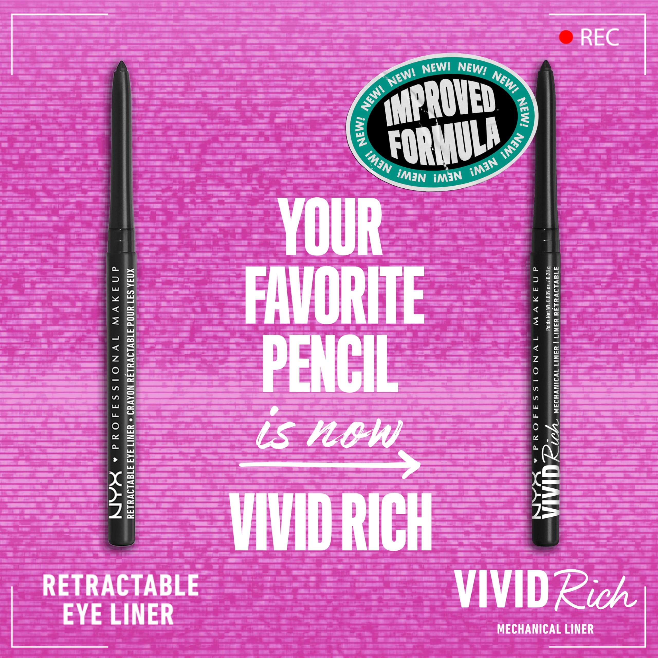 NYX retractable black eyeliner pencil packaging
