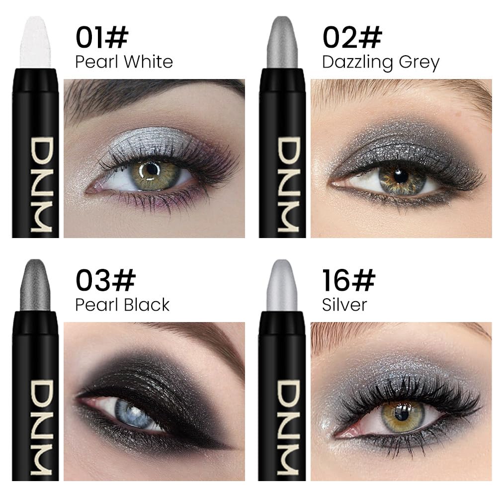 Kaely cream eyeshadow sticks showing metallic pigment swatches