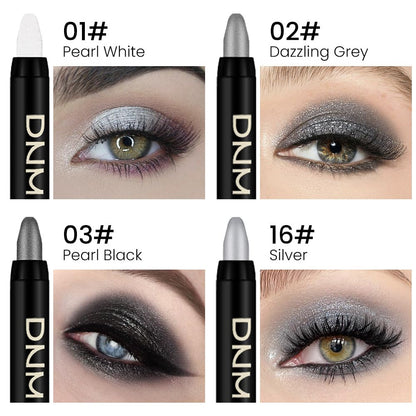 Kaely cream eyeshadow sticks showing metallic pigment swatches