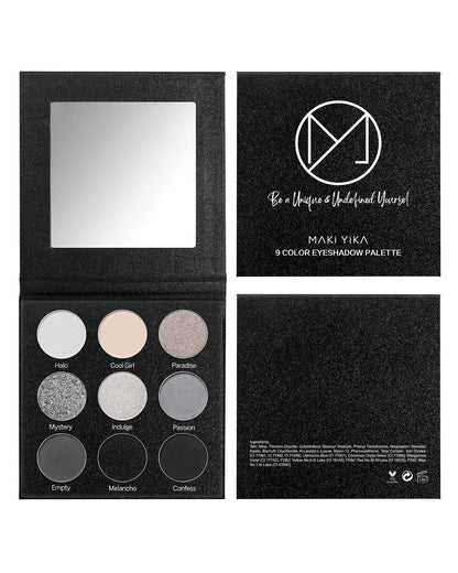 Compact travel size Maki Yika smokey eyeshadow palette