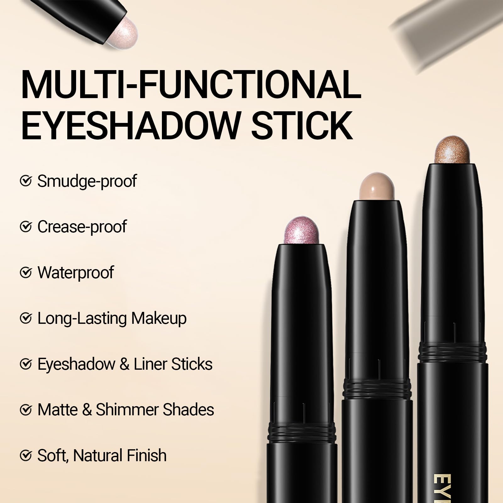 Erinde Cool Taupe Brown eyeshadow stick texture close up