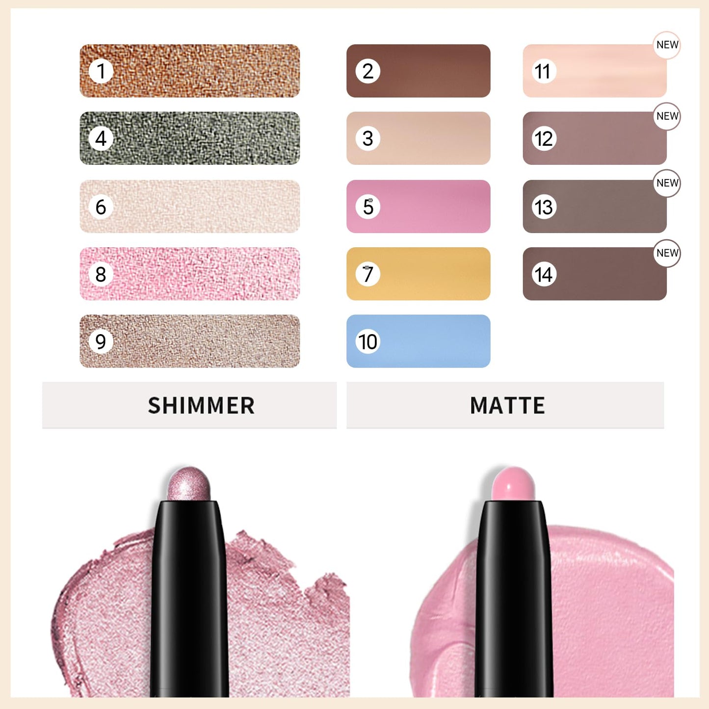 Erinde eyeshadow stick used as eyeliner on model