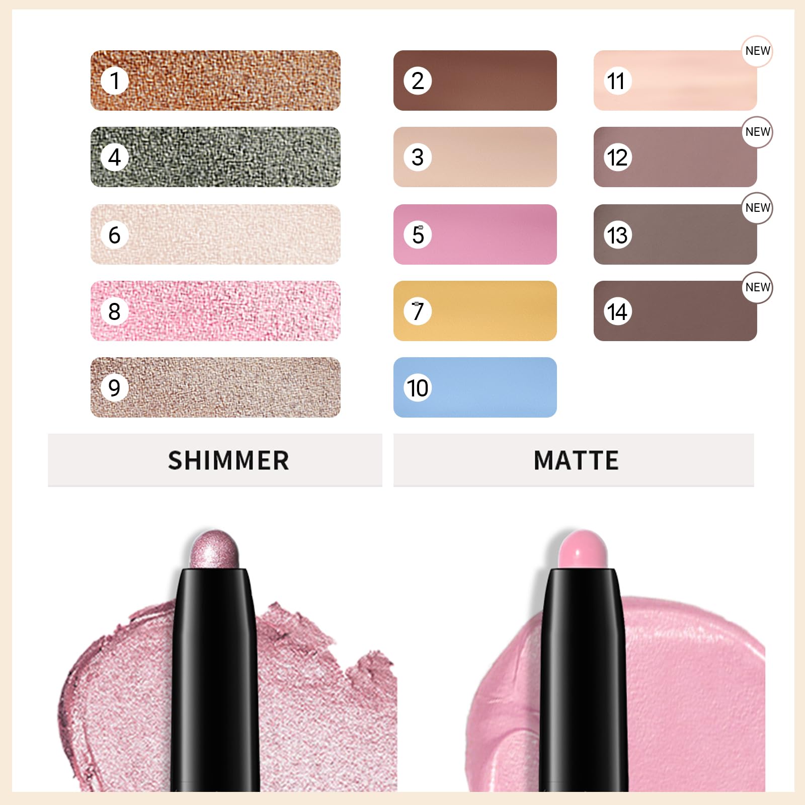 Erinde eyeshadow stick used as eyeliner on model