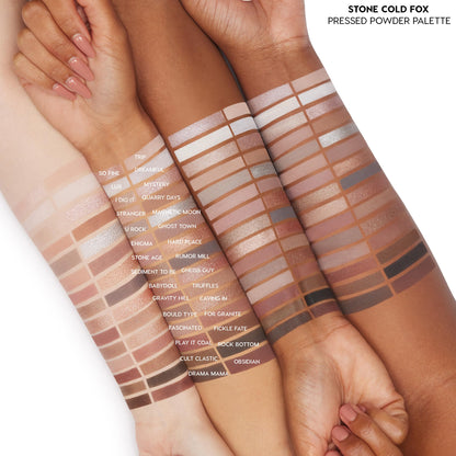 Swatch demonstration of ColourPop Stone Cold Fox cool toned pigments