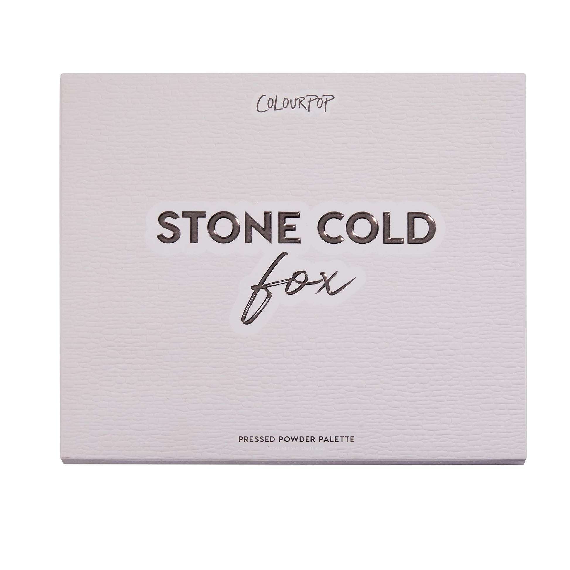 ColourPop Stone Cold Fox palette held in hand for scale