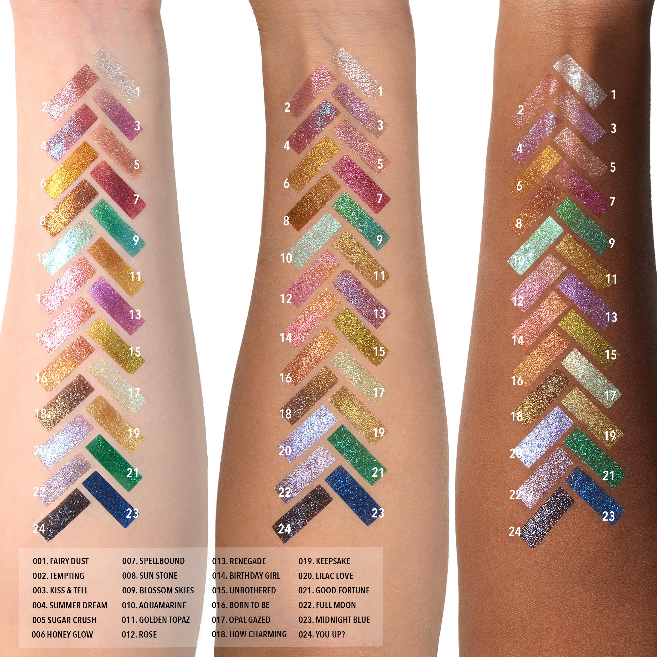 Close up texture of Moira Summer Dream metallic eyeshadow