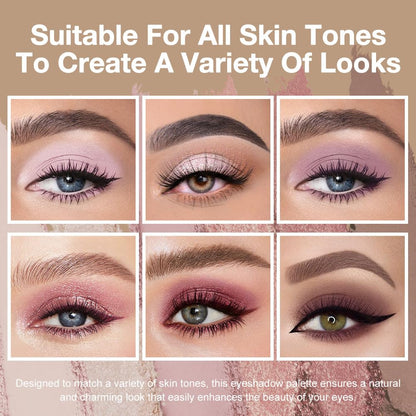 Close up of Kaely Mini Rose Pink matte and shimmer eyeshadows