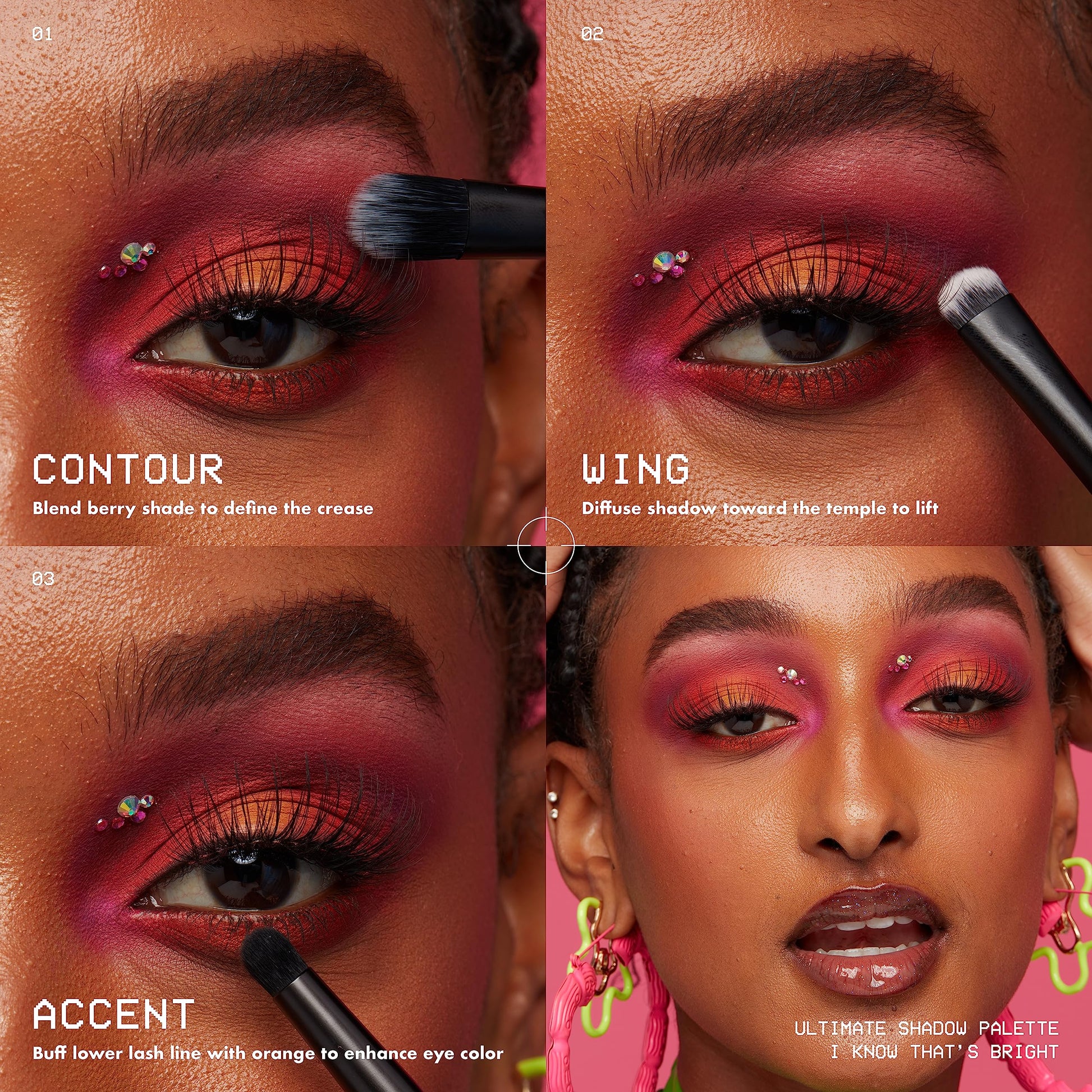 Swatches of NYX I Know That's Bright palette on skin