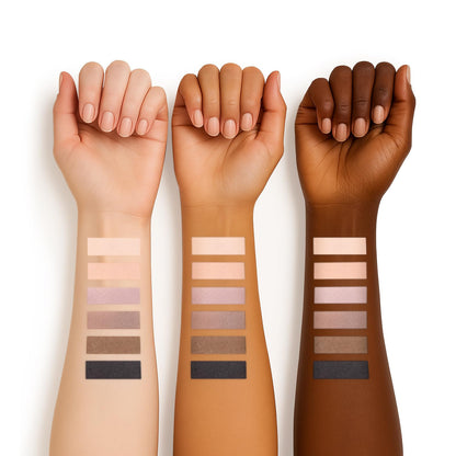 Open Susikeki eyeshadow palette showing six matte neutral colors