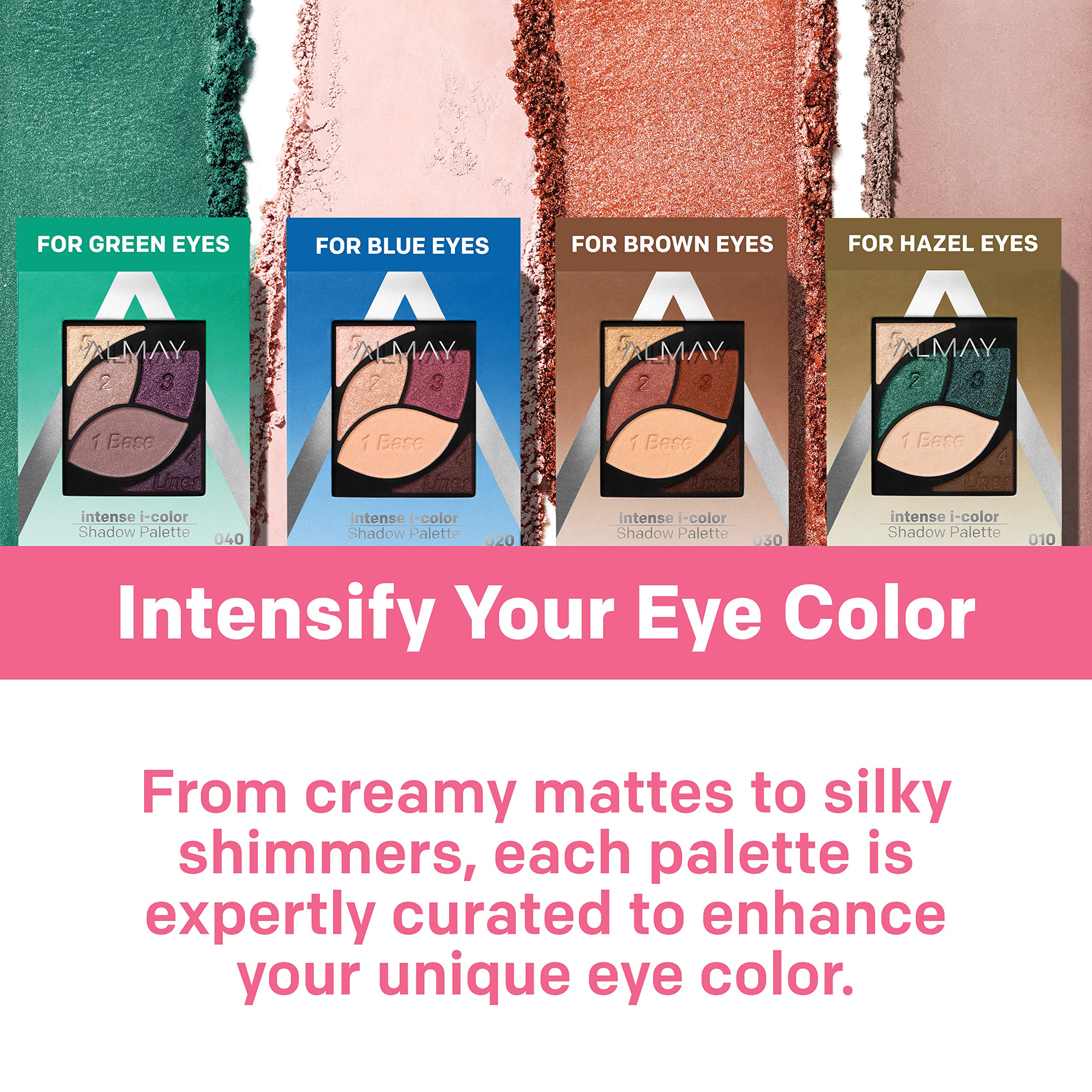 Almay green eyes shadow palette open showing numbered shades