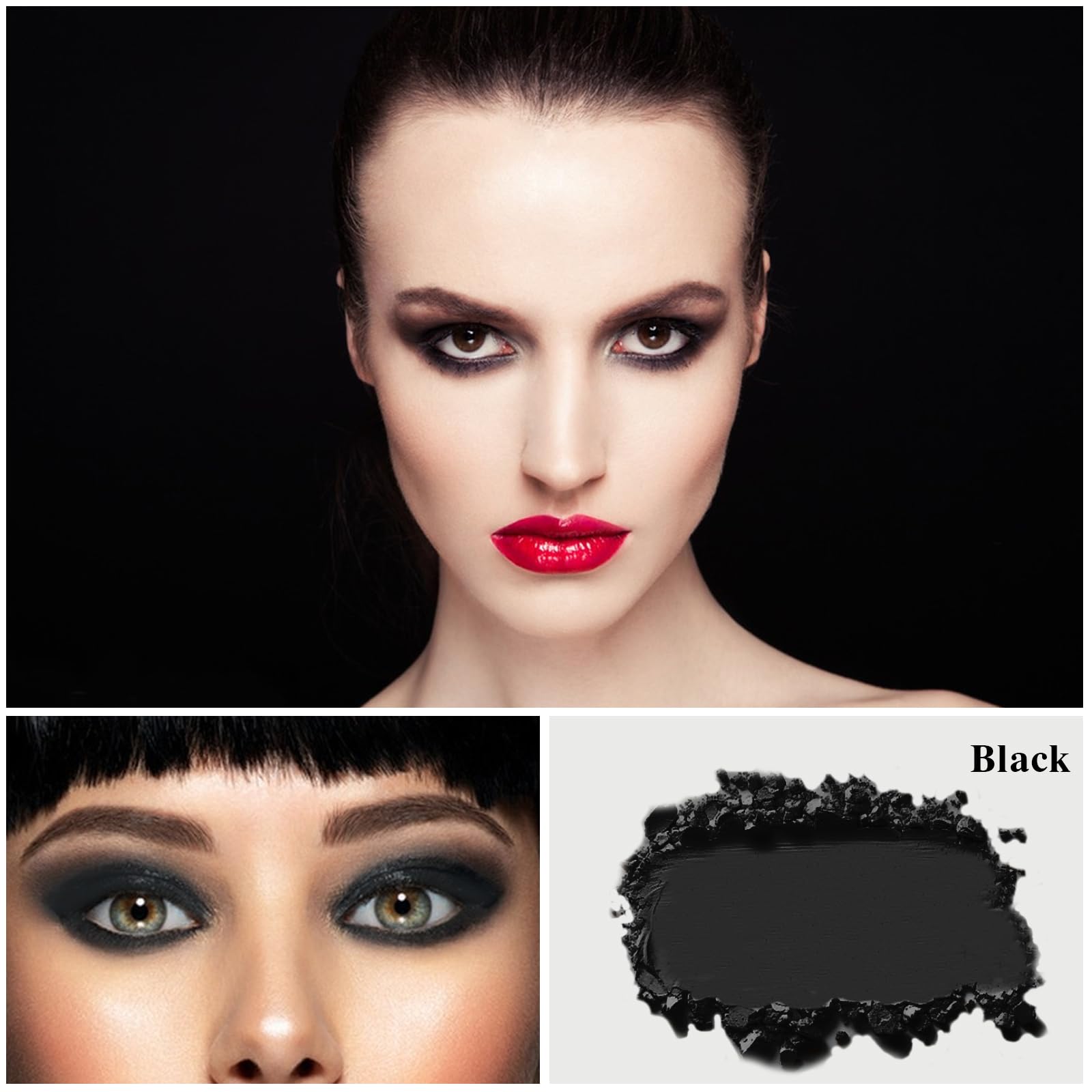 Close up of Meicoly matte black pigment texture
