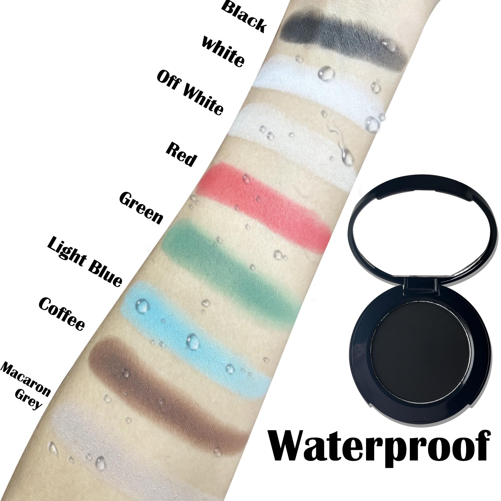 Travel-friendly black eyeshadow compact for beauty kit