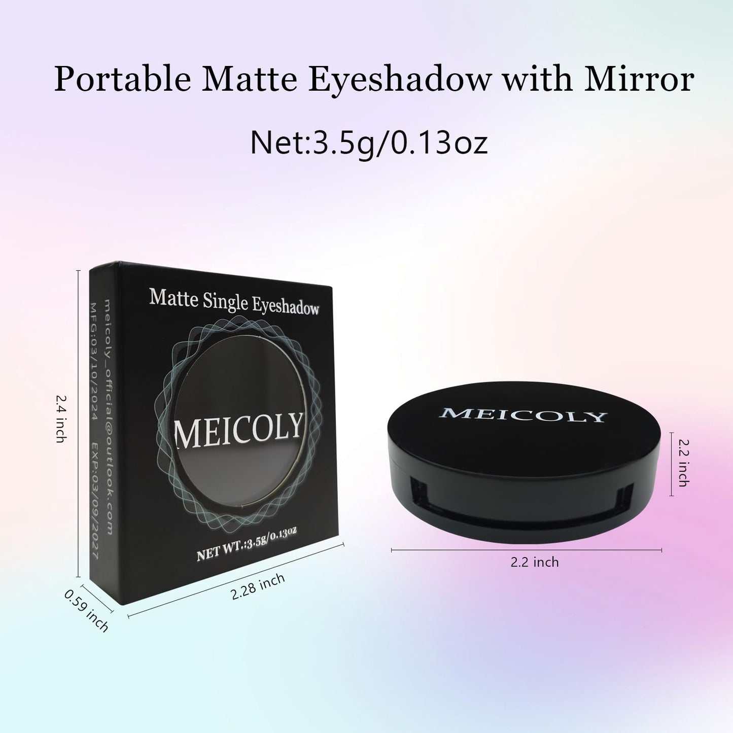 Meicoly single eyeshadow packaging and branding
