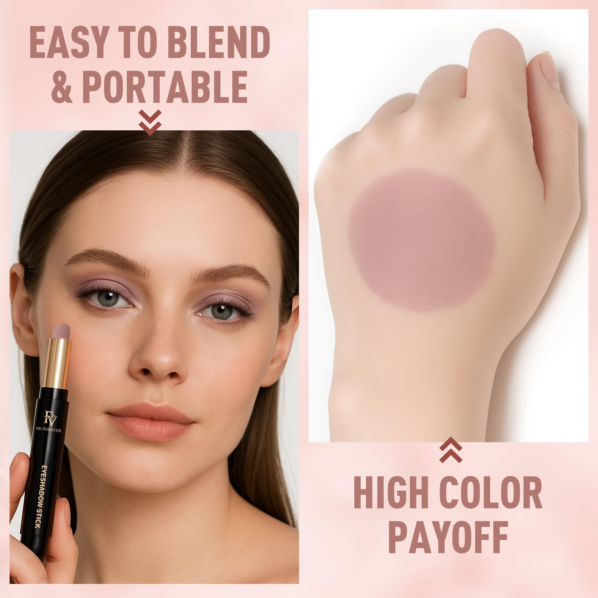 Application of FV waterproof eyeshadow stick on eyelid