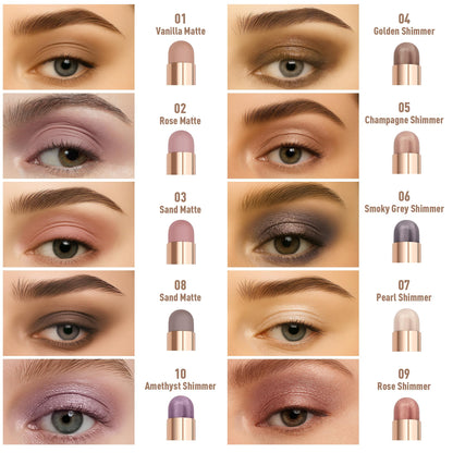 Professional eye makeup look using FV rose matte stick