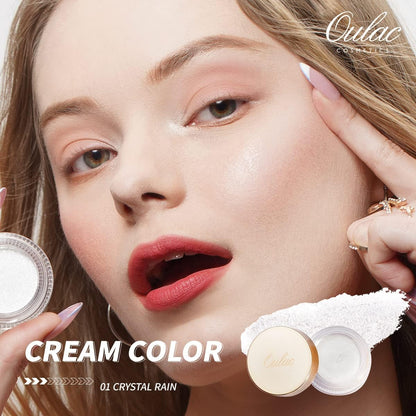 Oulac cream eyeshadow packaging and applicator details