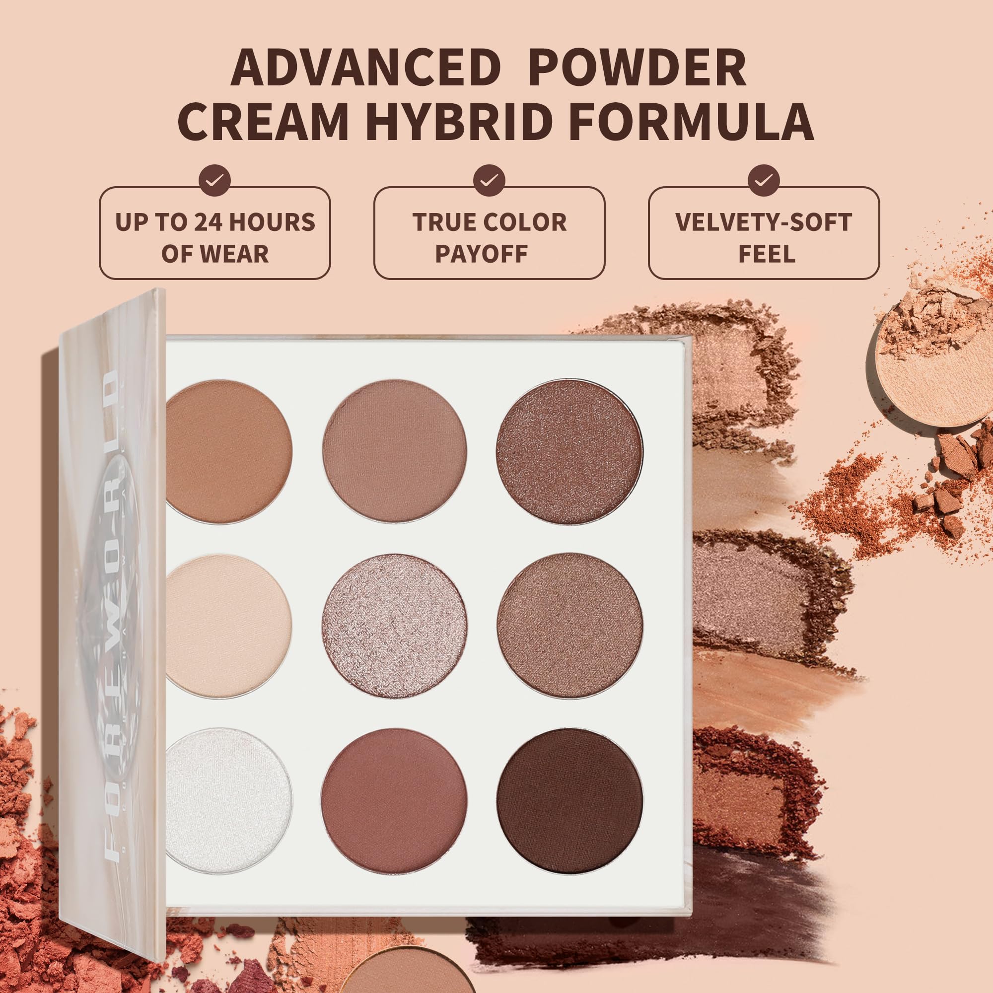 Docolor 9 color nude brown eyeshadow palette swatches