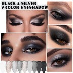 Evpct 9 Colors Silver Gray Glitter Eyeshadow Palette open case showing shades