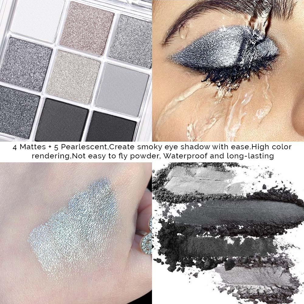 Close up of Evpct smokey grey shimmer eyeshadow textures