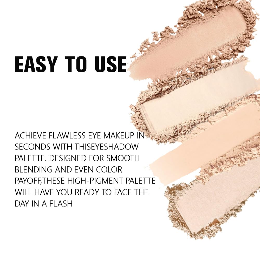 Close up of Hhltoh nude eyeshadow palette powder textures
