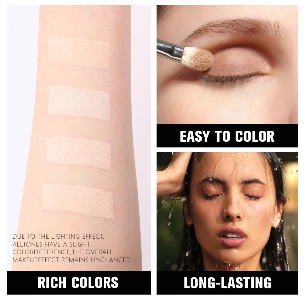 Hhltoh 4 shade eyeshadow palette swatches on skin