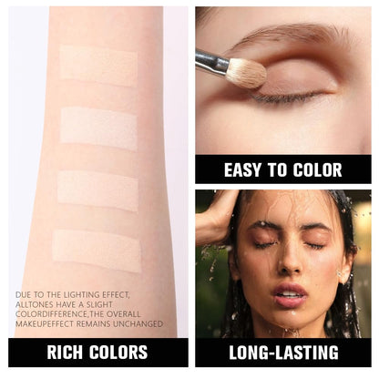 Hhltoh 4 shade eyeshadow palette swatches on skin