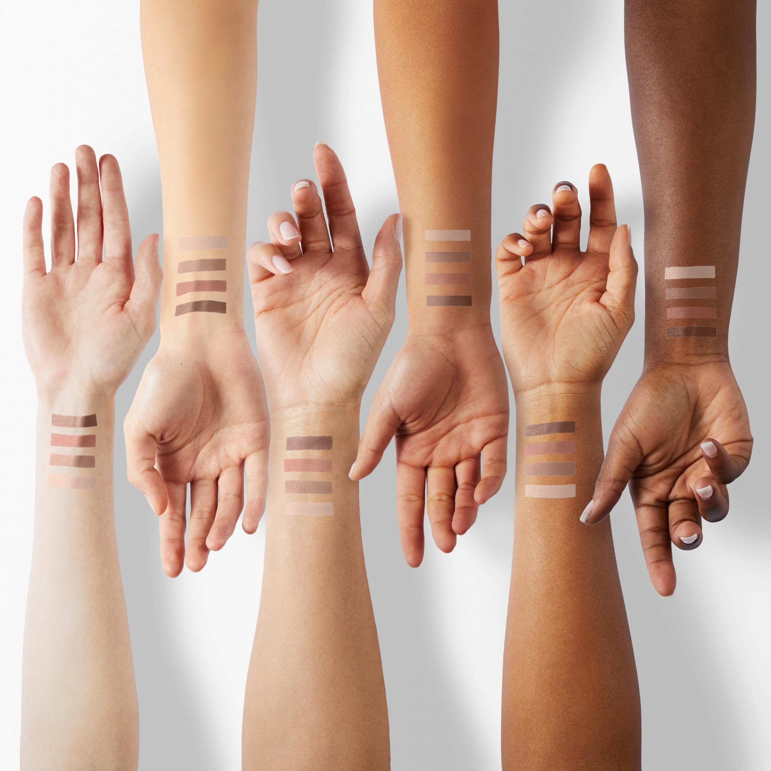 Revlon Illuminance Creme Eyeshadow Palette Skinlights swatches on skin