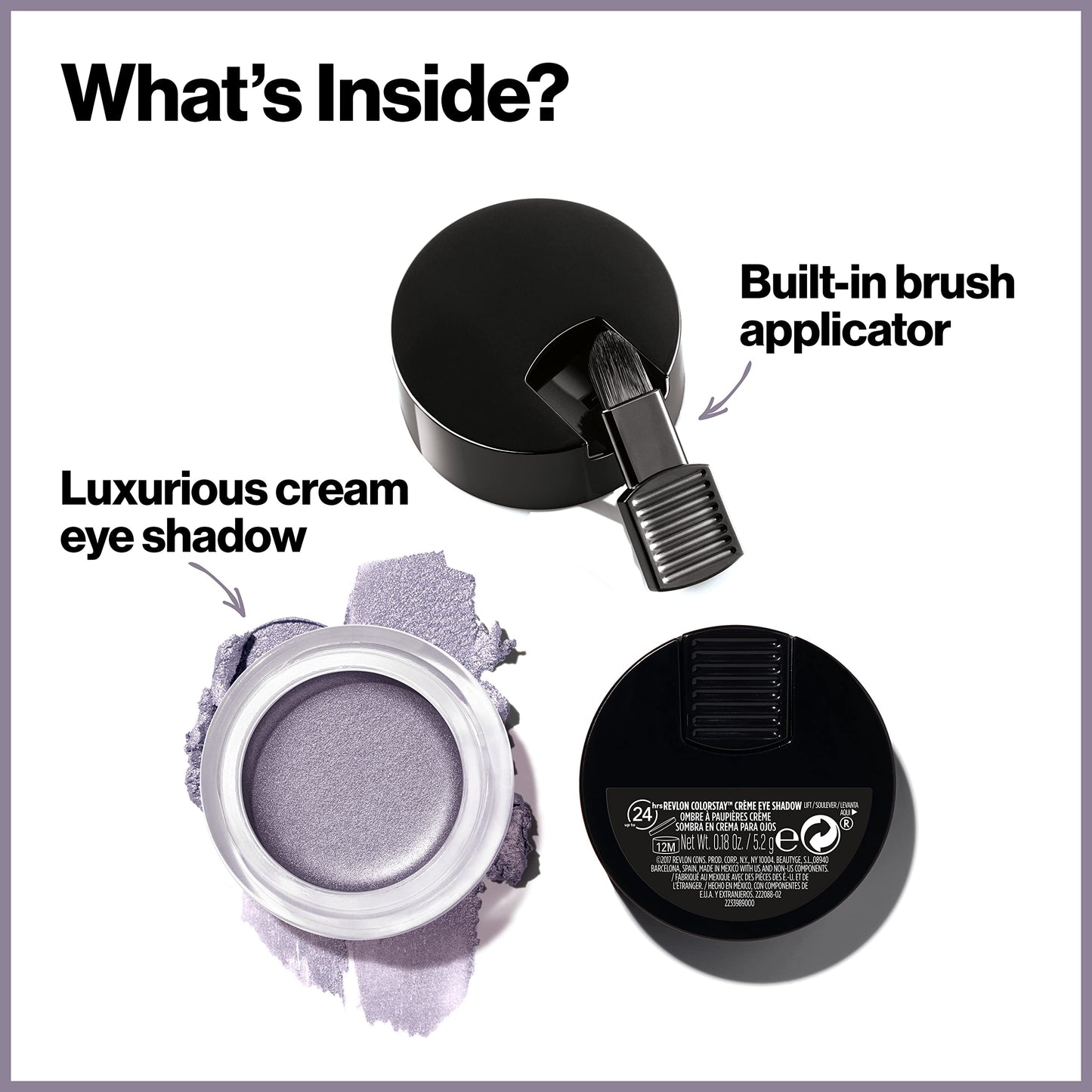 Side profile of Revlon Colorstay Creme Eyeshadow jar