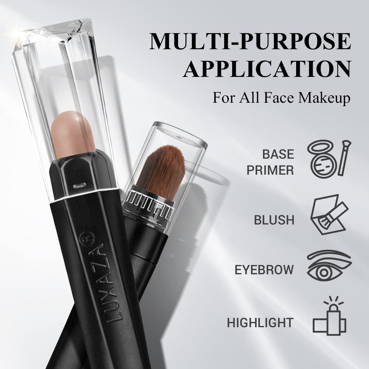 Top down view of the three neutral brown shades in the Luxaza set