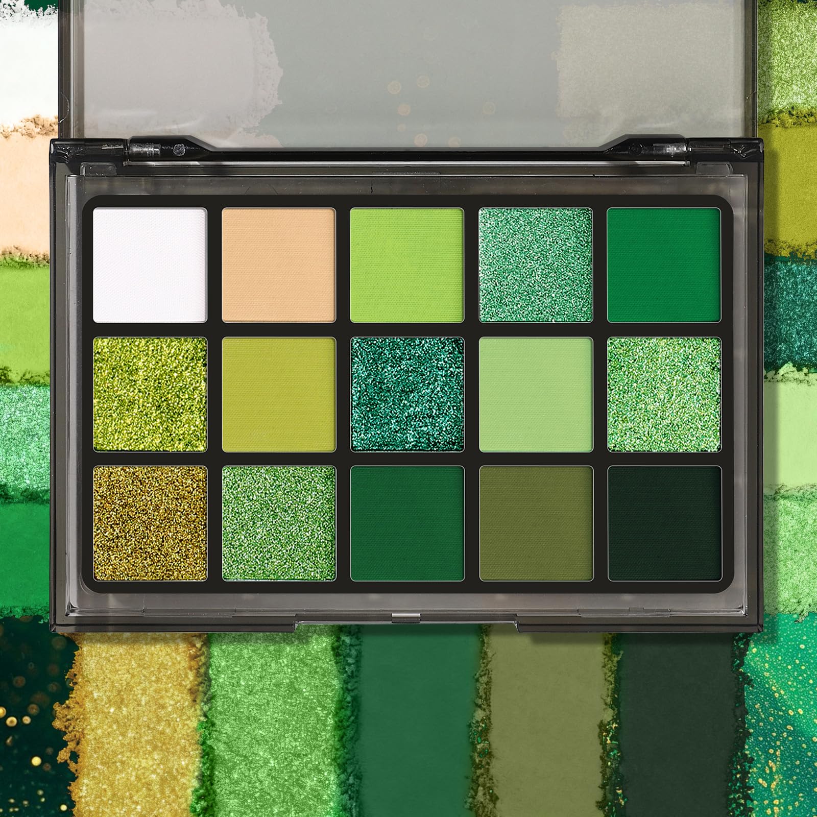 Professional eye makeup look created with Ucanbe green palette