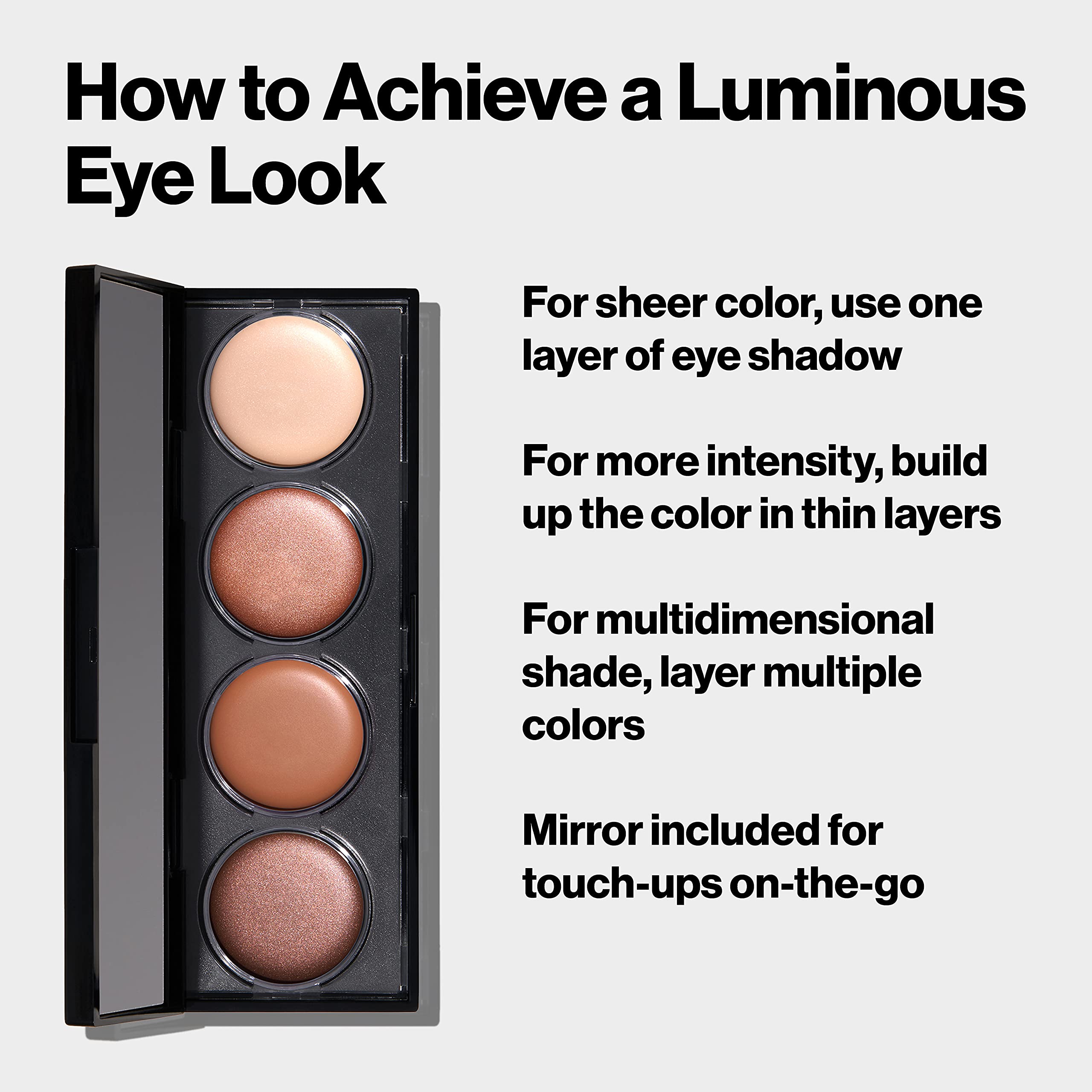 Swatches of Revlon Not Just Nudes beige eyeshadow shades