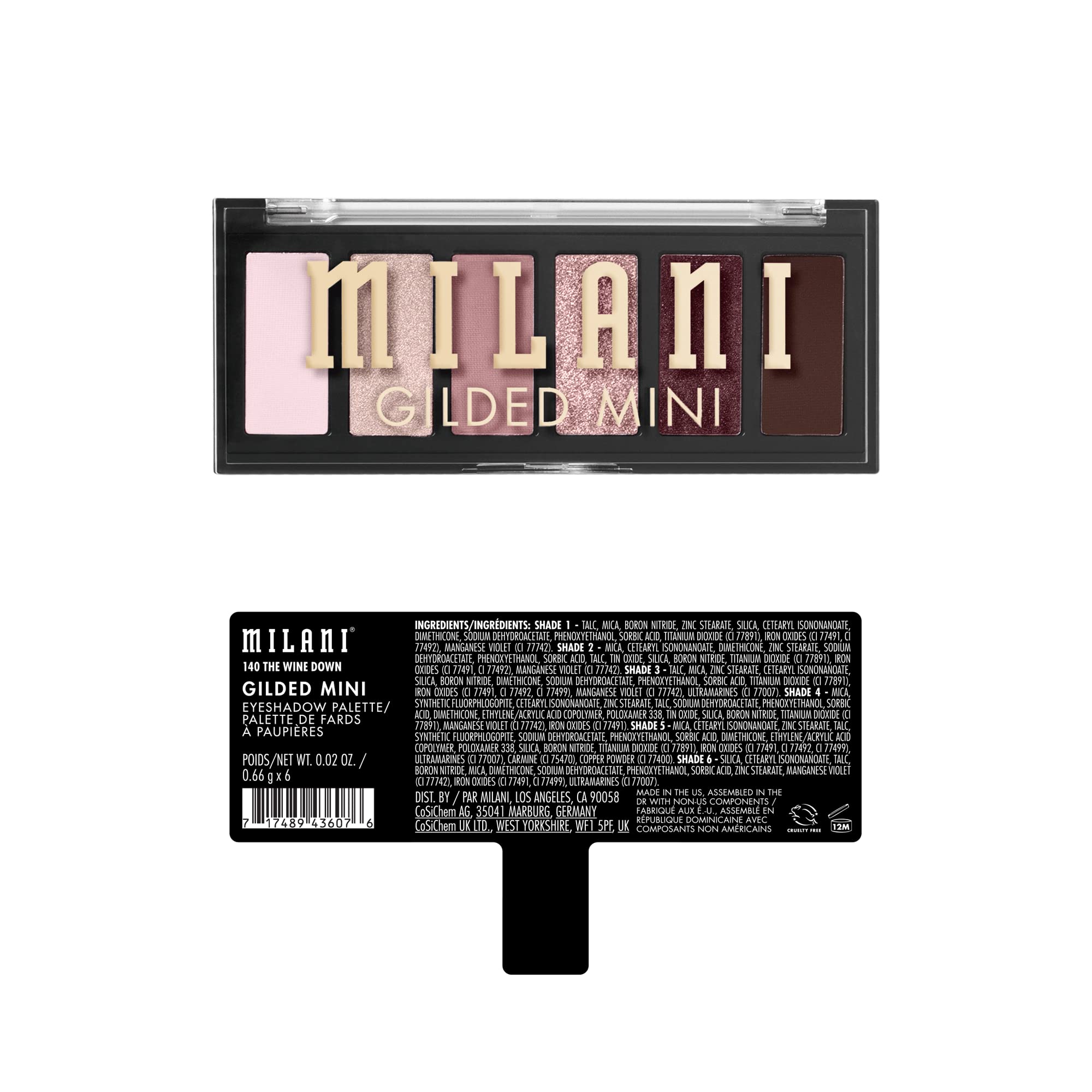 Milani Gilded Mini eyeshadow pan close up view