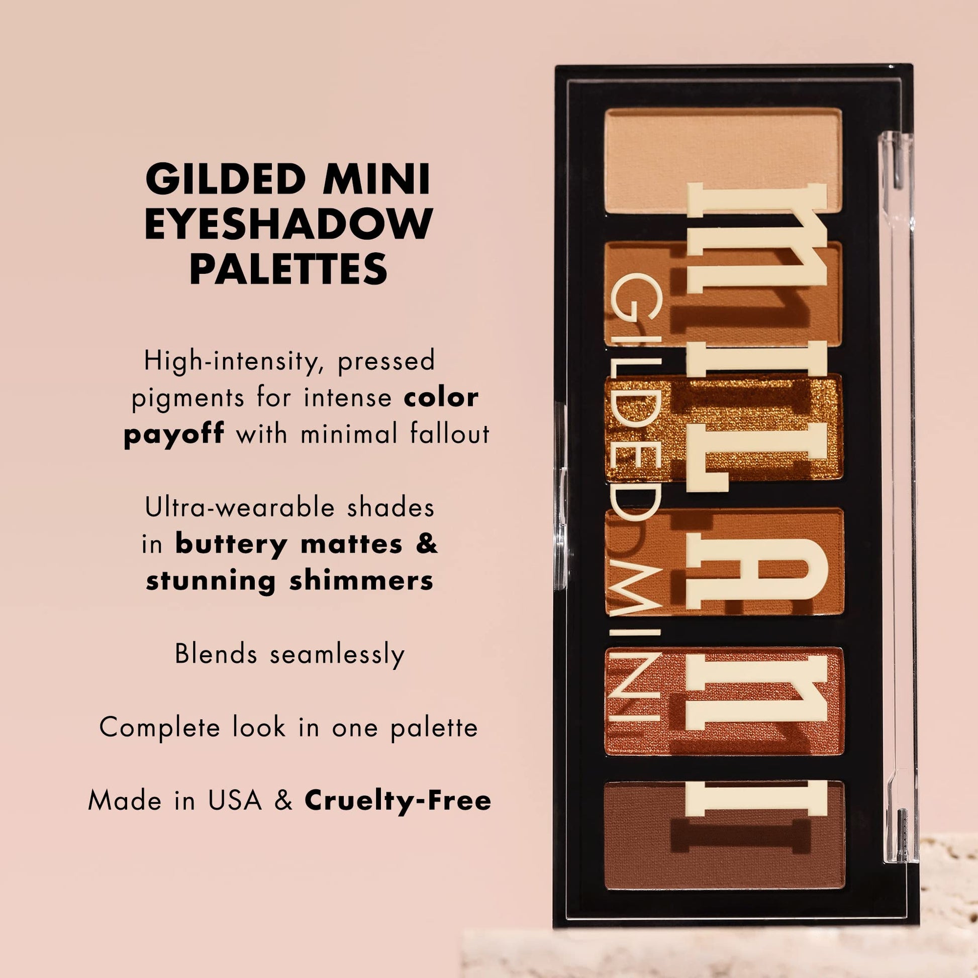 Milani eyeshadow palette back label with product details