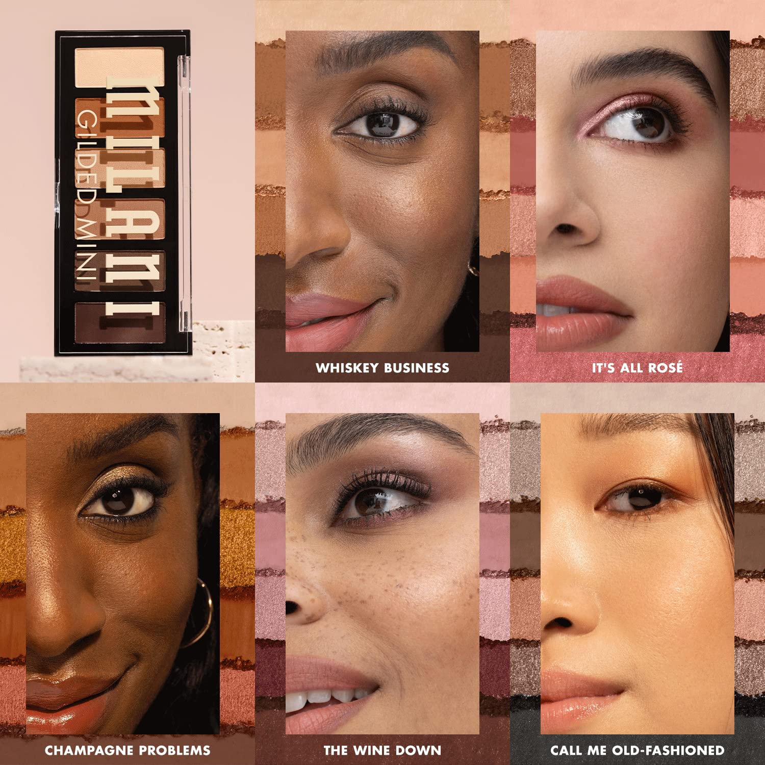 Milani Gilded Mini eyeshadow palette side profile