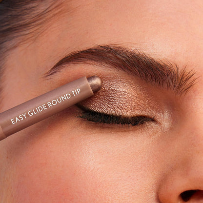 Open view of French Violet shimmer eye crayon