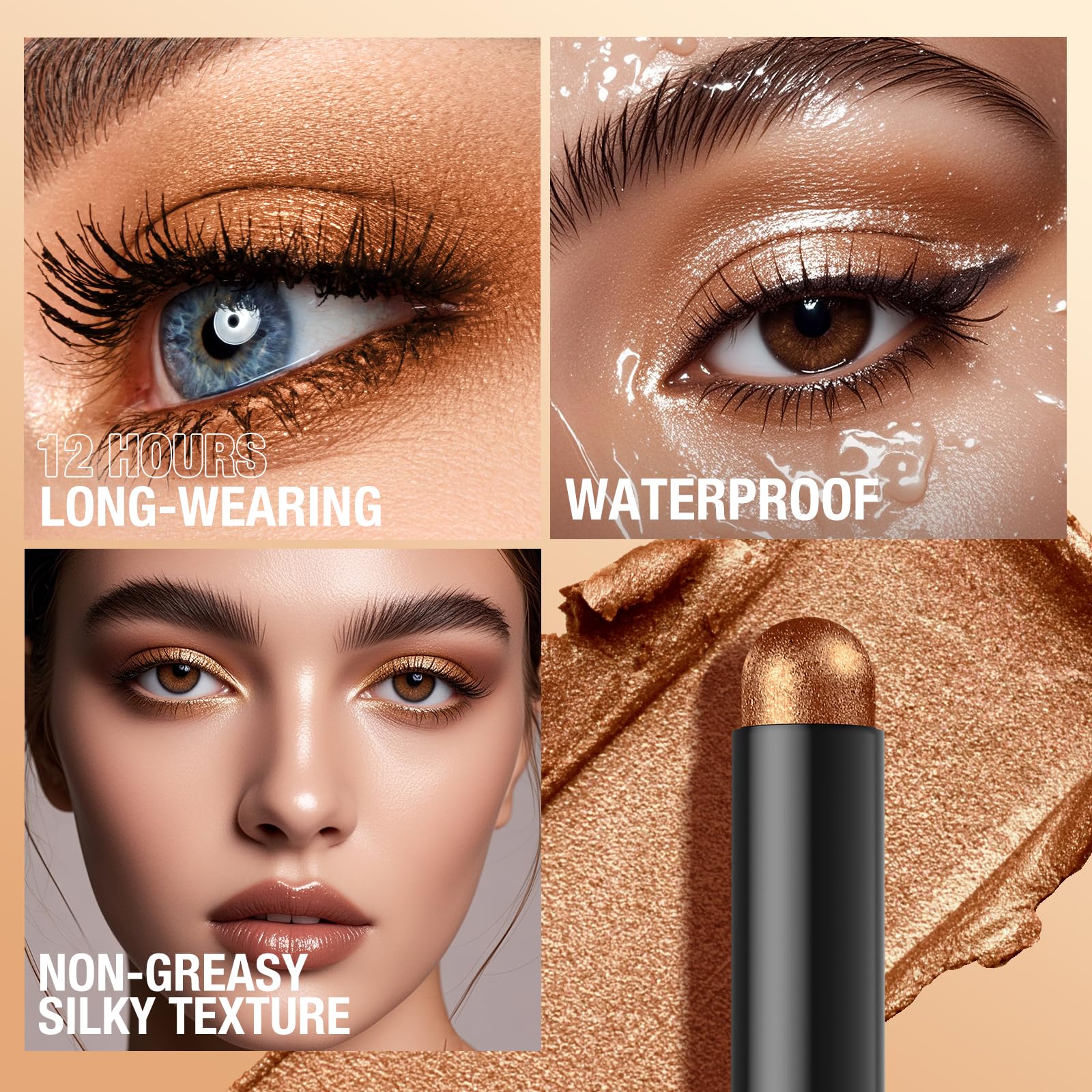 Langmanni waterproof eyeshadow sticks in travel-friendly packaging