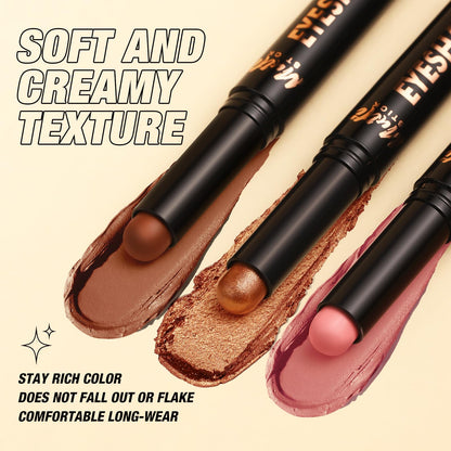 Professional eye look created with Langmanni cream eyeshadow set
