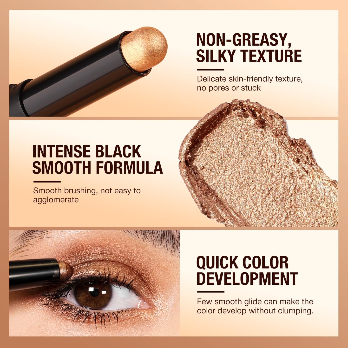 Langmanni 8 colors dual-ended eyeshadow stick set with blender brush