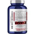 Side angle view of NusaPure Apple Cider Vinegar capsules showing the vegetarian and non-GMO certification seals.