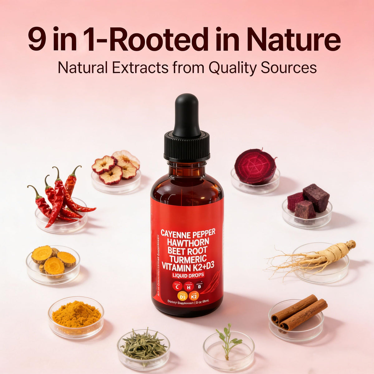 Accio Biduka botanical liquid formula bottle with dropper showcasing authentic USA imported packaging.