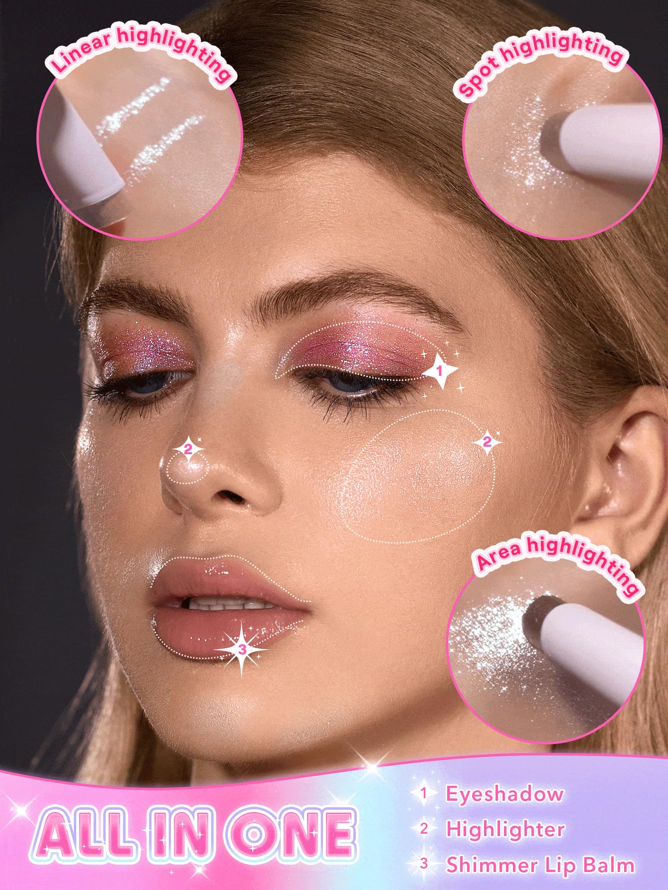 Sheglam Crystal Jelly Glaze Stick texture swatch on skin