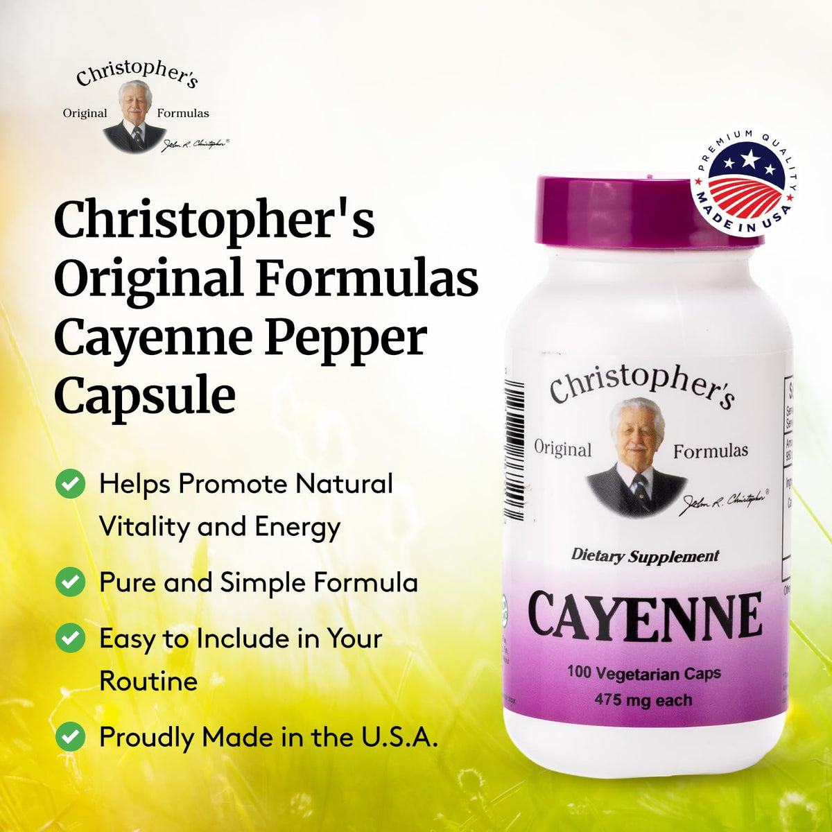 Christopher's Original Formulas Cayenne Pepper 100 capsules for circulation and digestion support